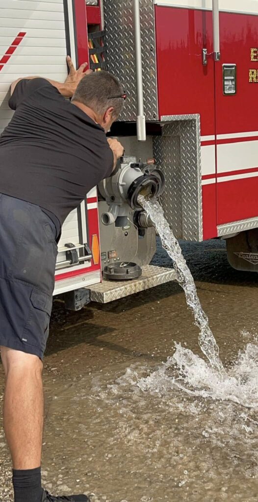 Diesel Technician rebuilds a valve on a firetruck for Falls Township Fire Department Inc in Zanesville-Ohio